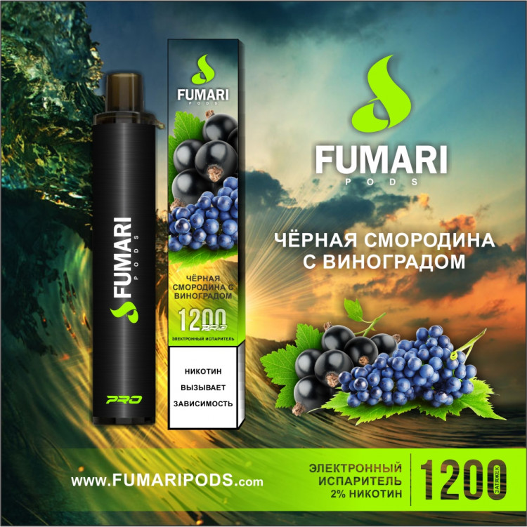 Одноразовая электронная сигарета Fumari Pods Pro - Черная смородина и Виноград