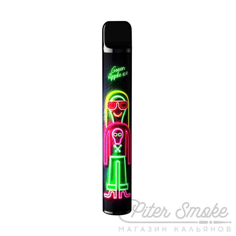 Одноразовая электронная сигарета Crash 800 - Green Apple Ice (Ледяное зеленое Яблоко)